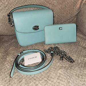 Coach Cassie 19 Faded Blue Complete w/ matching Wallet Rare Set